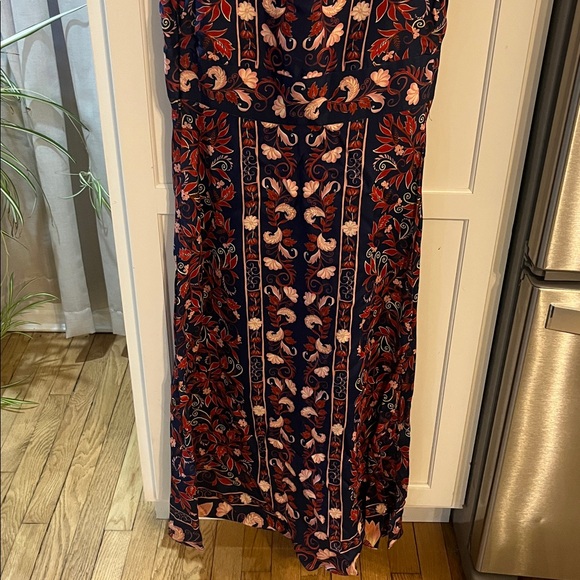 ‼️DELETING FRIDAY‼️Farm Rio boho floral scarf navy blue midi dress - NWT - Picture 8 of 8